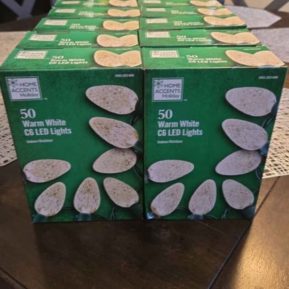 NEW, 50 C6 Warm White Christmas Lights